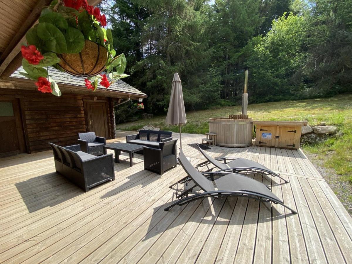 Le Fishing Lodge Chalet En Bois Avec Bain Nordique La Bresse Exteriér fotografie