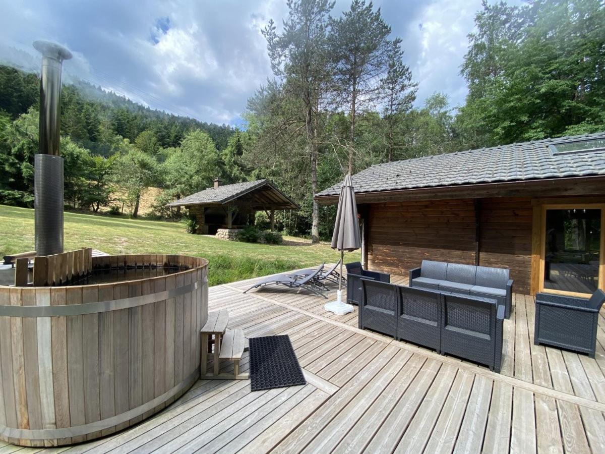 Le Fishing Lodge Chalet En Bois Avec Bain Nordique La Bresse Exteriér fotografie